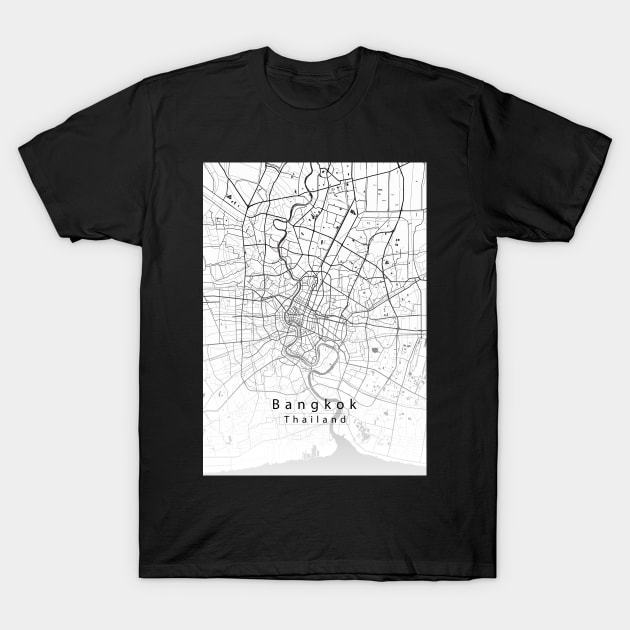 Bangkok Thailand City Map T-Shirt by Robin-Niemczyk